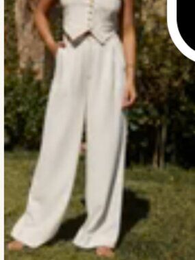 NWT 12TH TRIBE LINEN HIGH WAISTED PANTS